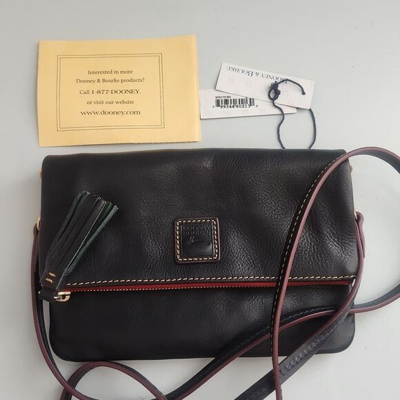 Dooney And Bourke Florentine Foldover  Crossbody Clutch Navy - Picture 1 of 9